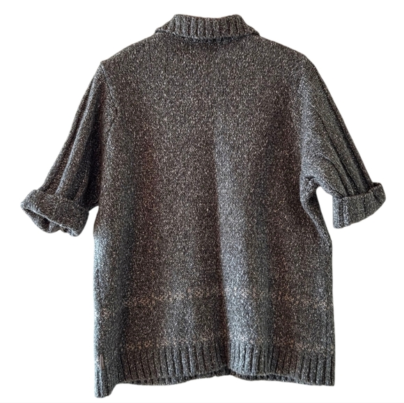 Woolrich Vintage Wool Blend Full Zip Cardigan Spruce Nordic Elbow Sleeve Large - Picture 2 of 11